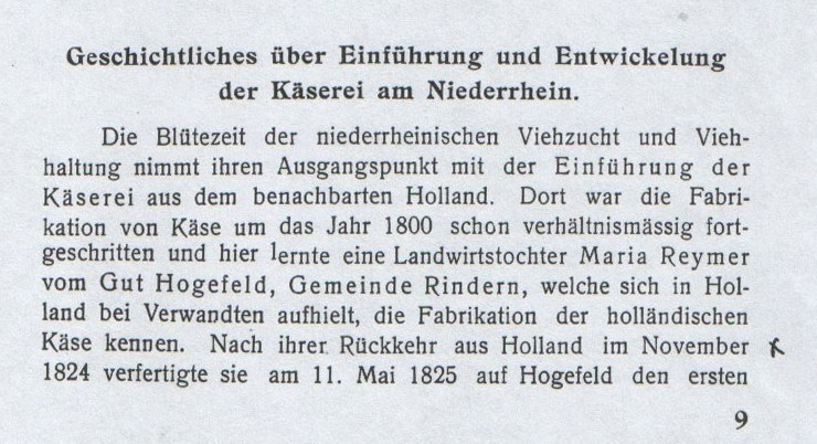 Geschichtliches über Einführung und Entwickelung der Käserei am Niederrhein 